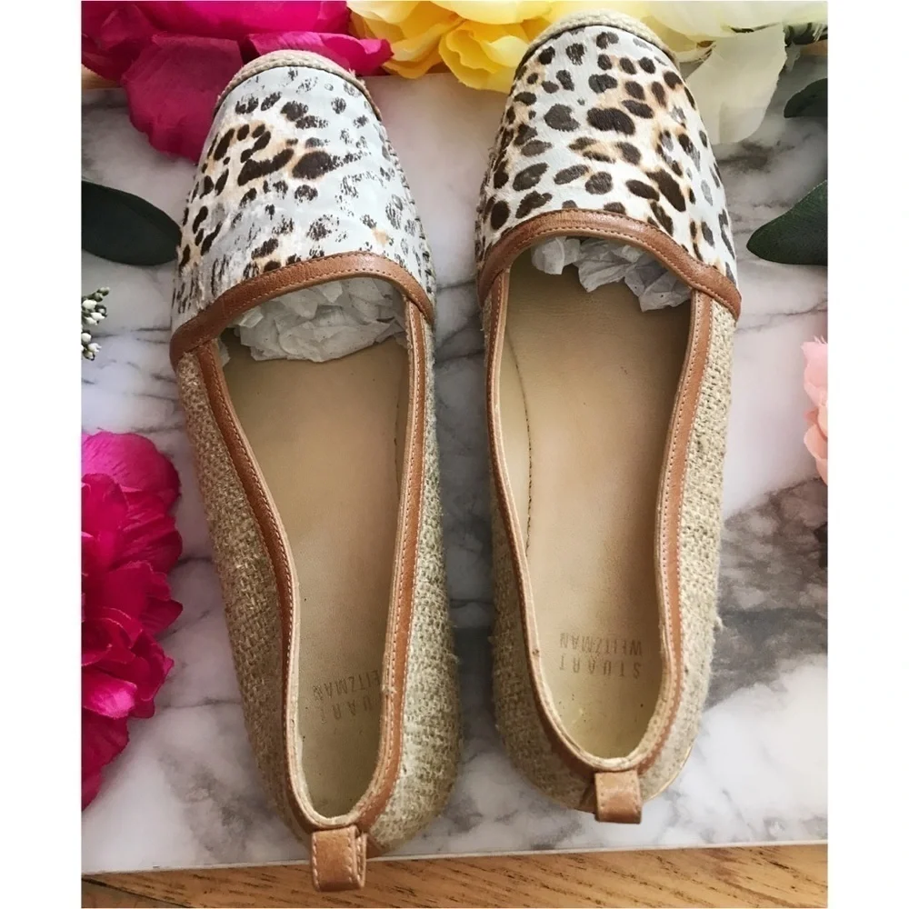 Stuart Weitzman Leopard Animal Print Espadrilles​​​​​​​